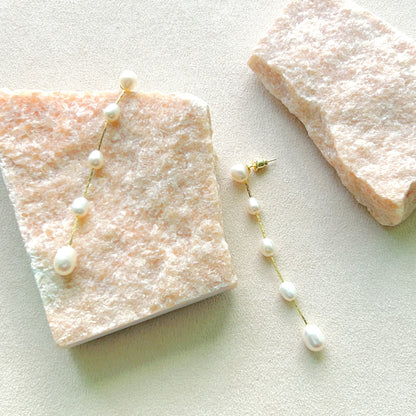 Genuine Freshwater Pearls Morning Tear Earrings