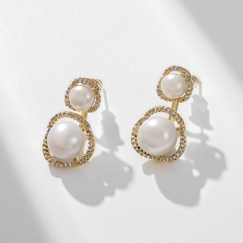 Genuine Freshwater Pearls Happy Duo Earrings