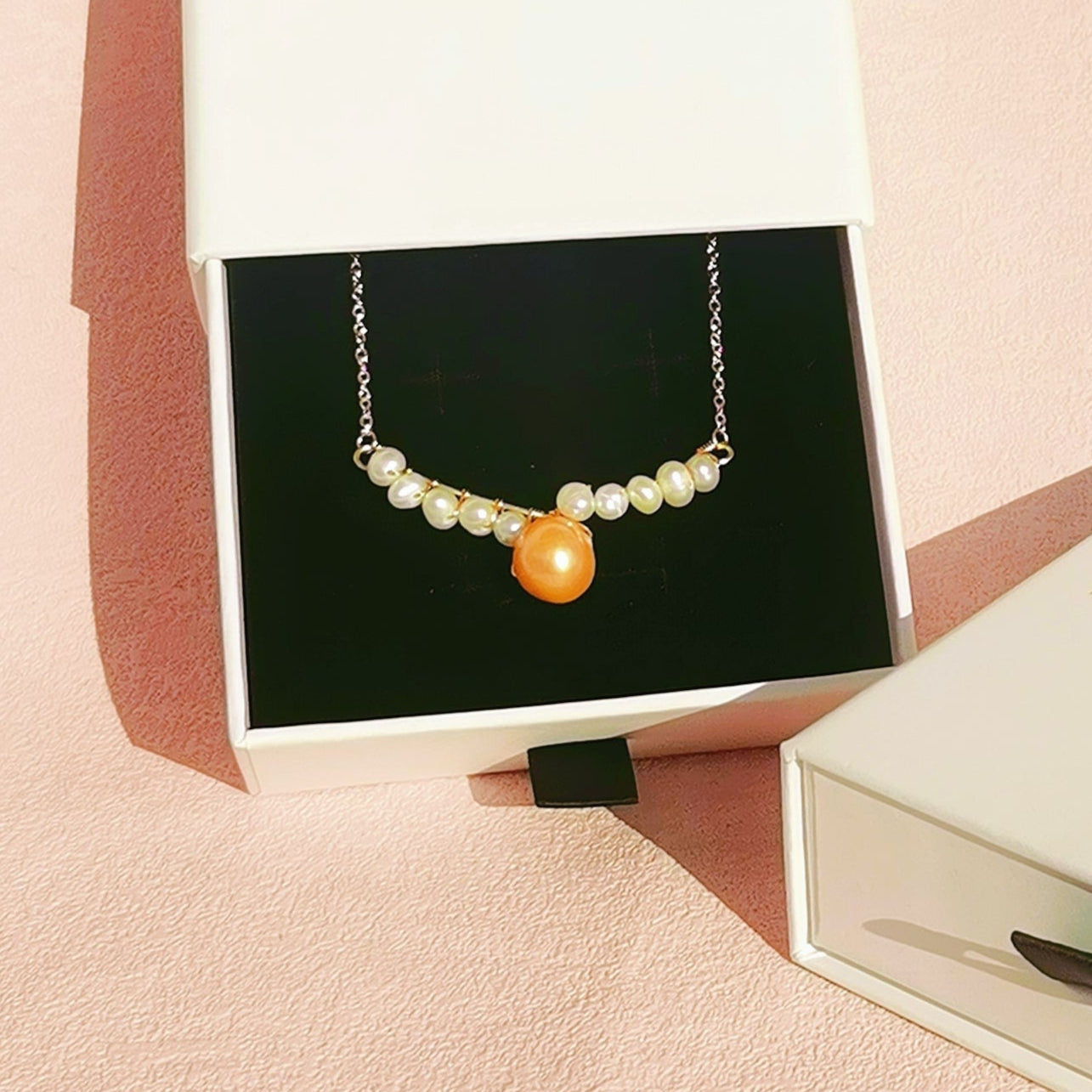 Genuine Freshwater 12mm Pearl V Necklace