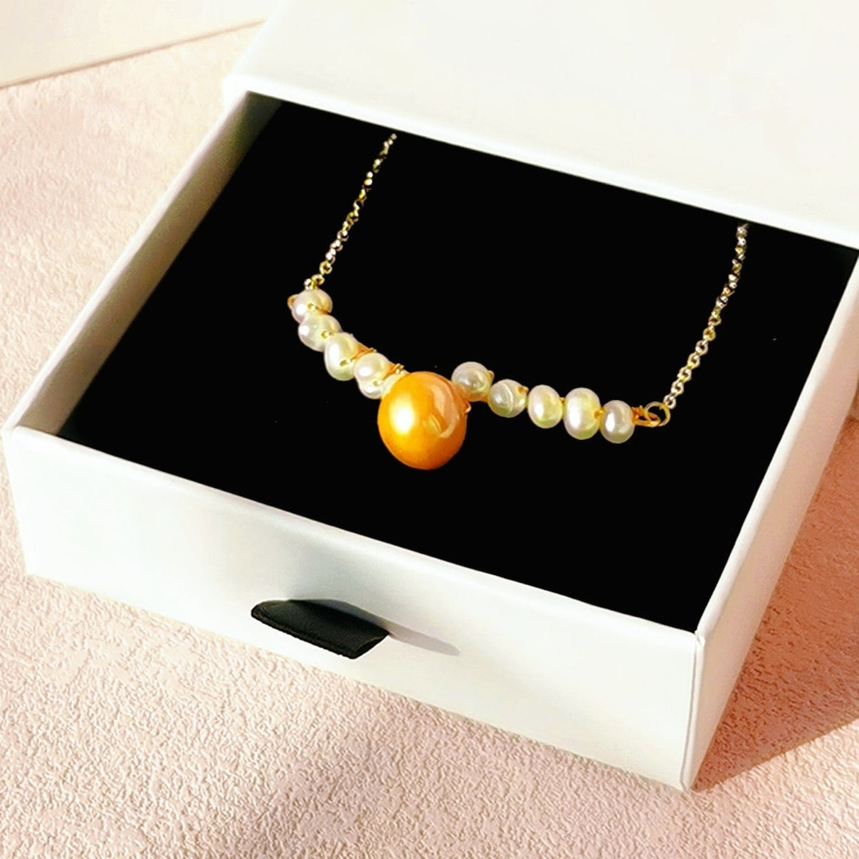 Genuine Freshwater 12mm Pearl V Necklace