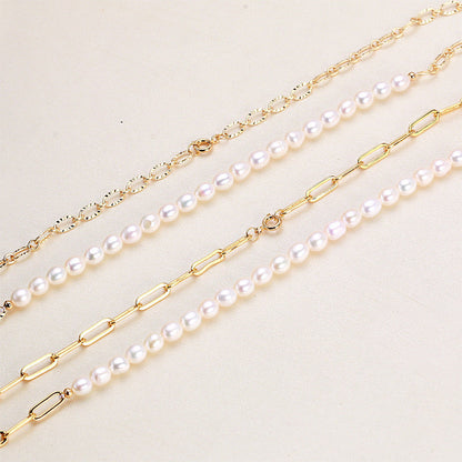 Brass Plated with 18K Gold Genuine Freshwater Pearl Lucy Necklace