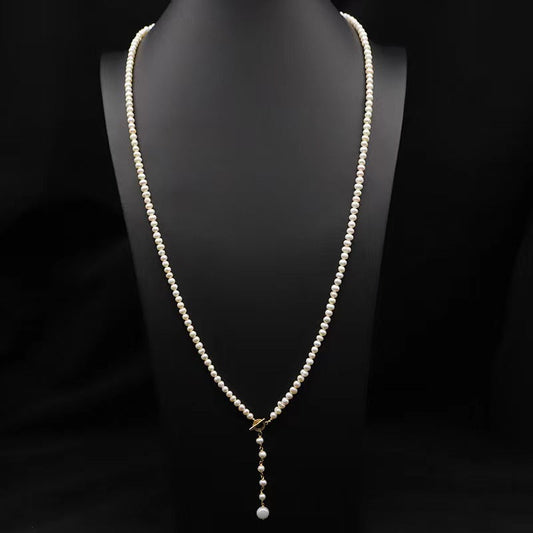 Genuine Freshwater Pearl Long Éblouissant Elf Tail Necklace