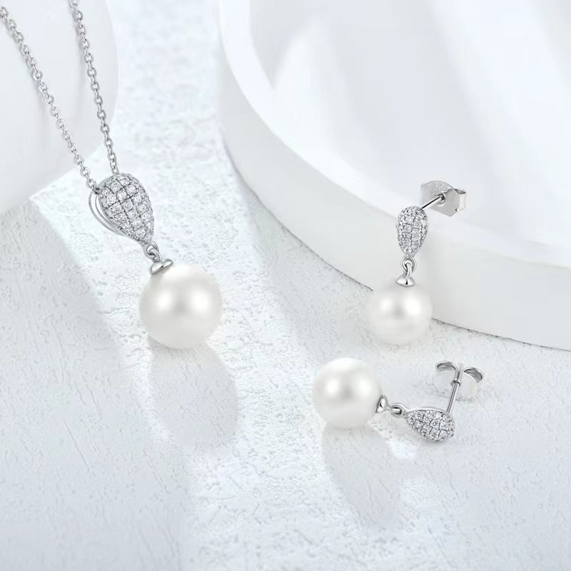S925 Silver Genuine Freshwater Pearl Aurora Set