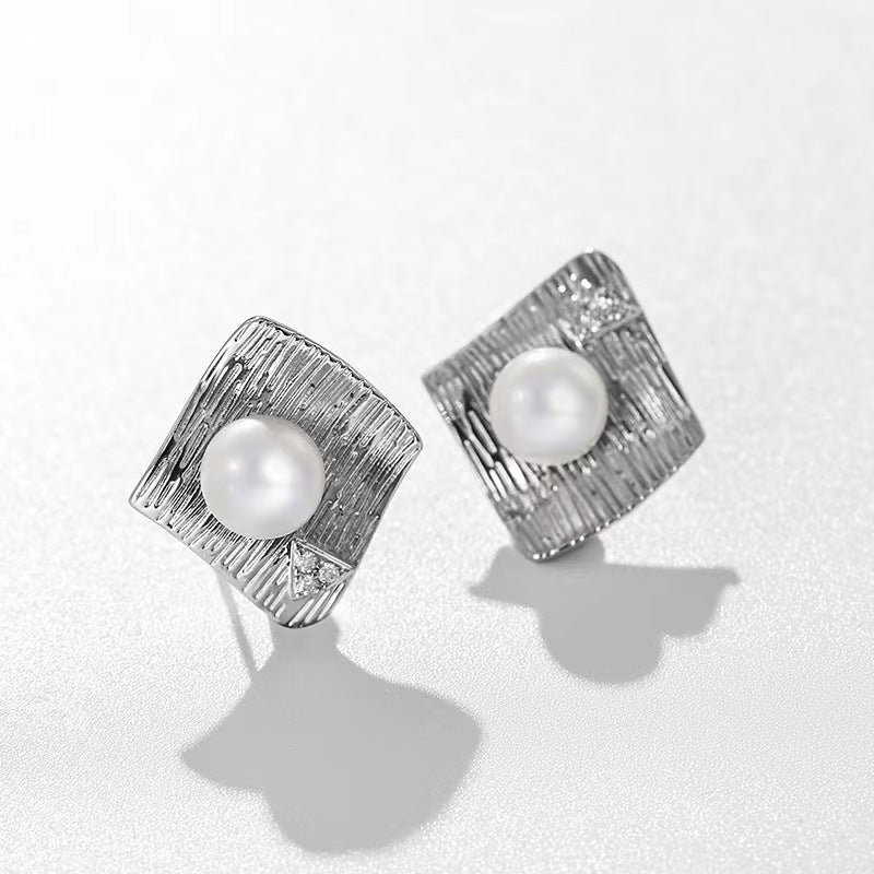 Genuine Freshwater Pearl Water Ripples Earrings