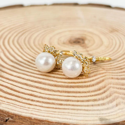 Genuine Freshwater Baroque Edison Pearl Freesia Earrings (Limited Edition)