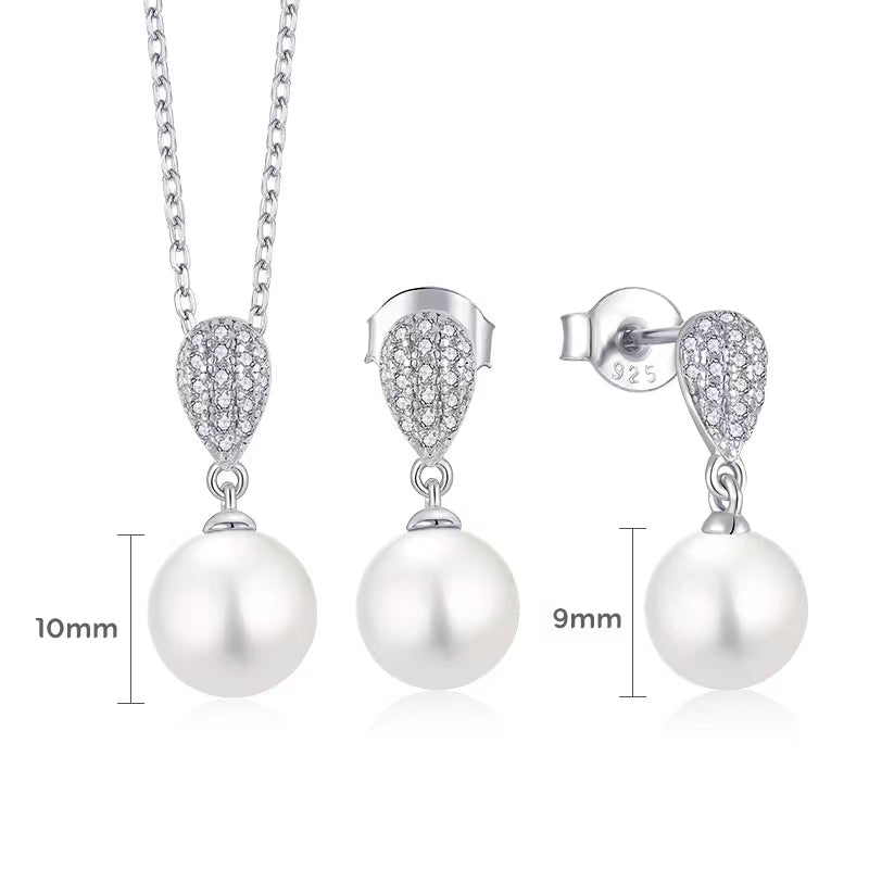 S925 Silver Genuine Freshwater Pearl Aurora Set