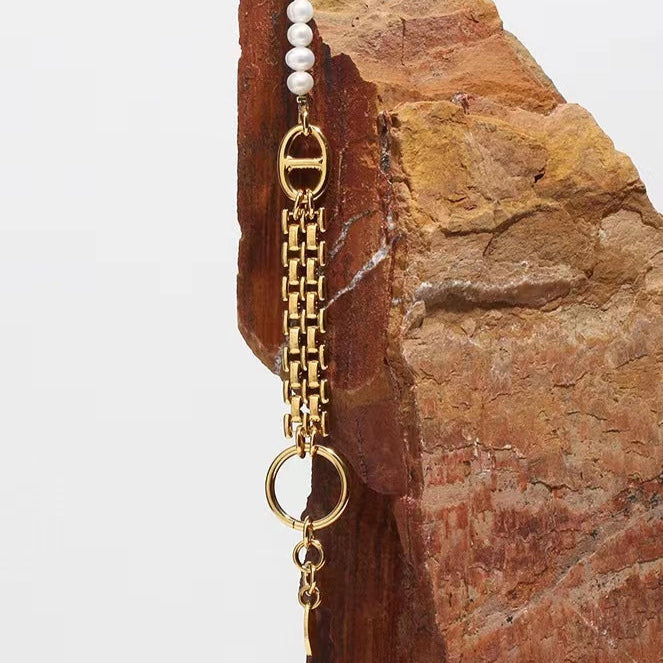 Genuine Natural Freshwater Pearl Retro Modern Combination Bracelet