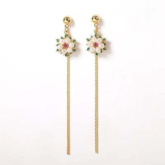 Genuine Freshwater Pearl Flower Earrings