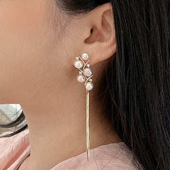 Genuine Freshwater Pearl Weaving Dream Earrings