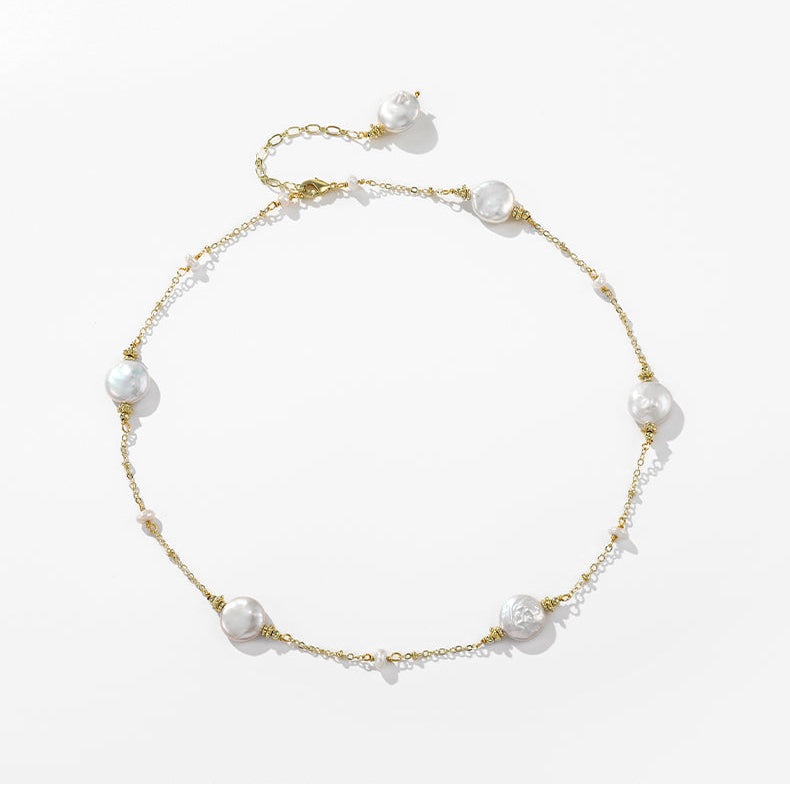 S925 Silver Genuine Freshwater Pearl Happy Dew Necklace