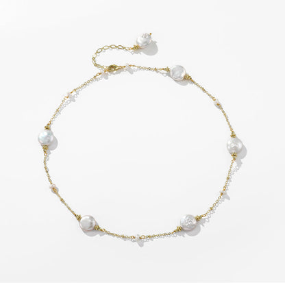 S925 Silver Genuine Freshwater Pearl Happy Dew Necklace